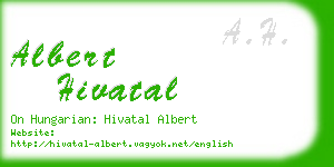 albert hivatal business card